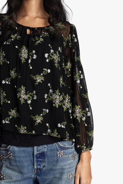 Bluebell Embroidered Chiffon Blouse