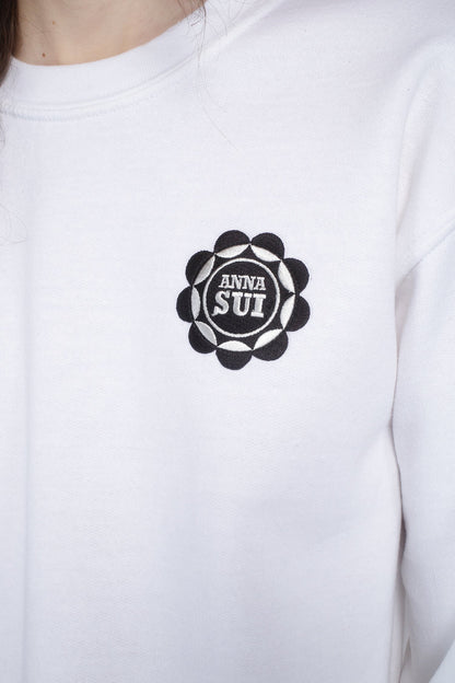 Anna Sui Wings Crew Neck Sweatshirt-White