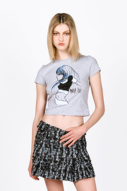 Anna Sui Girl Micro Ribbed Baby Tee