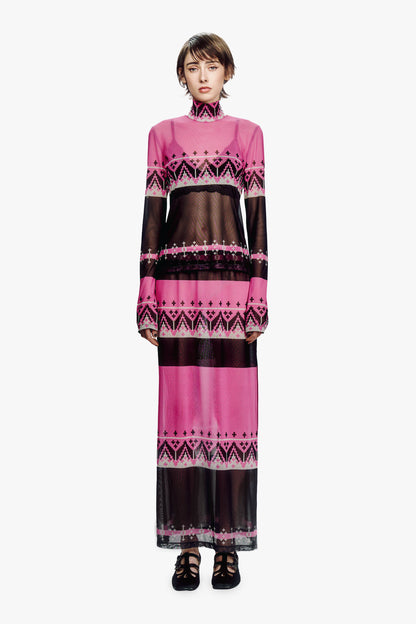 Fair Isle Mesh Skirt