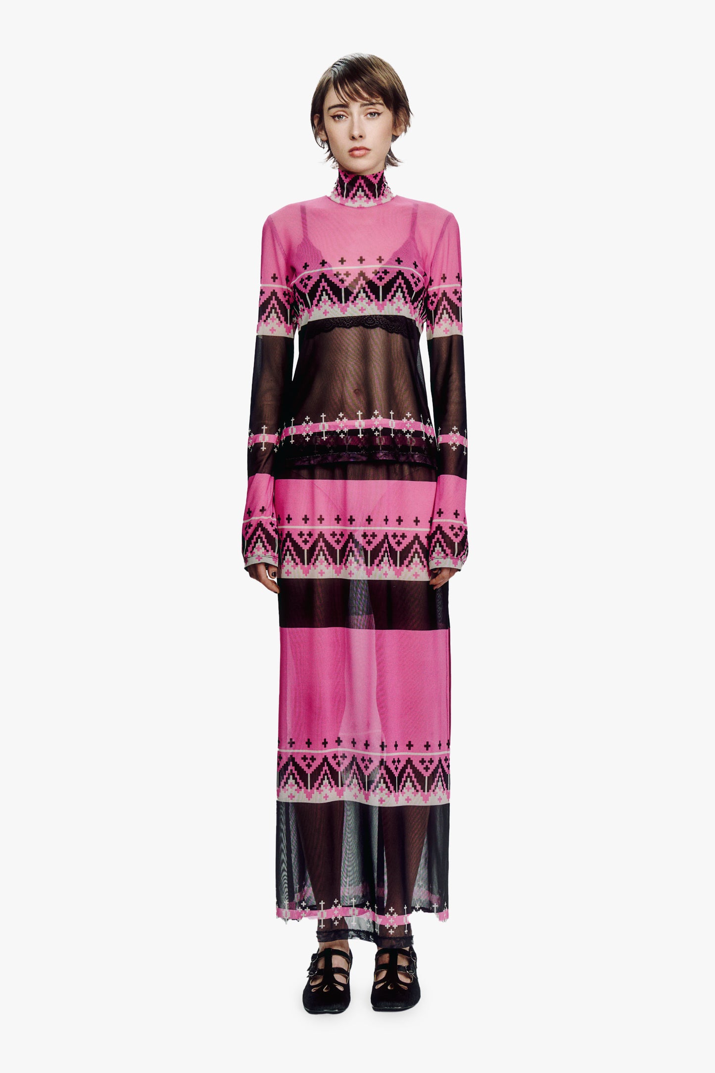 Fair Isle Mesh Skirt