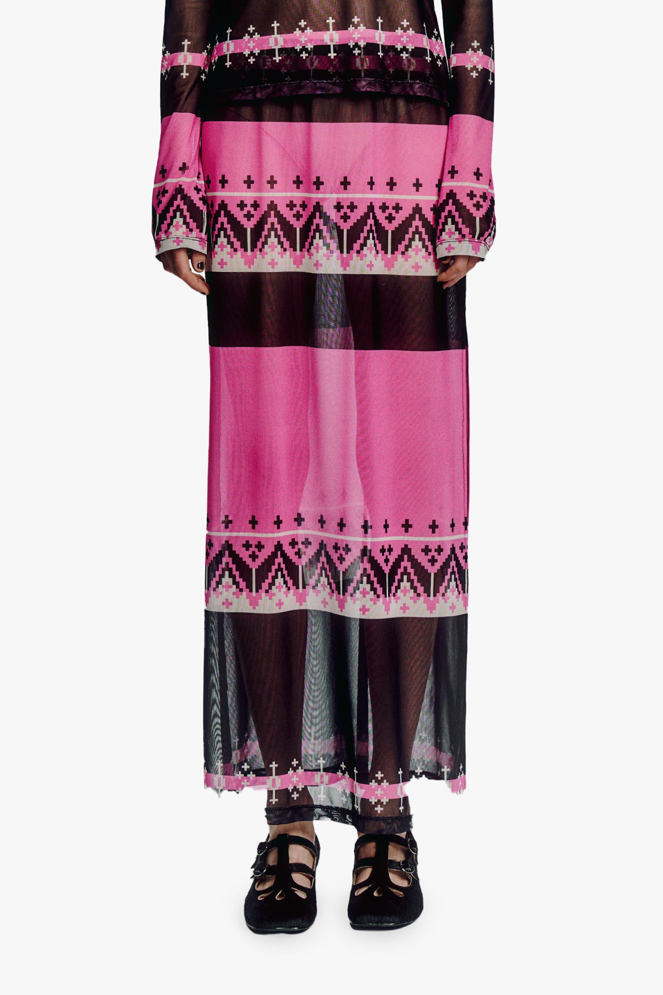 Fair Isle Mesh Skirt