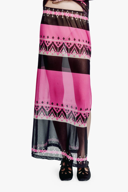 Fair Isle Mesh Skirt