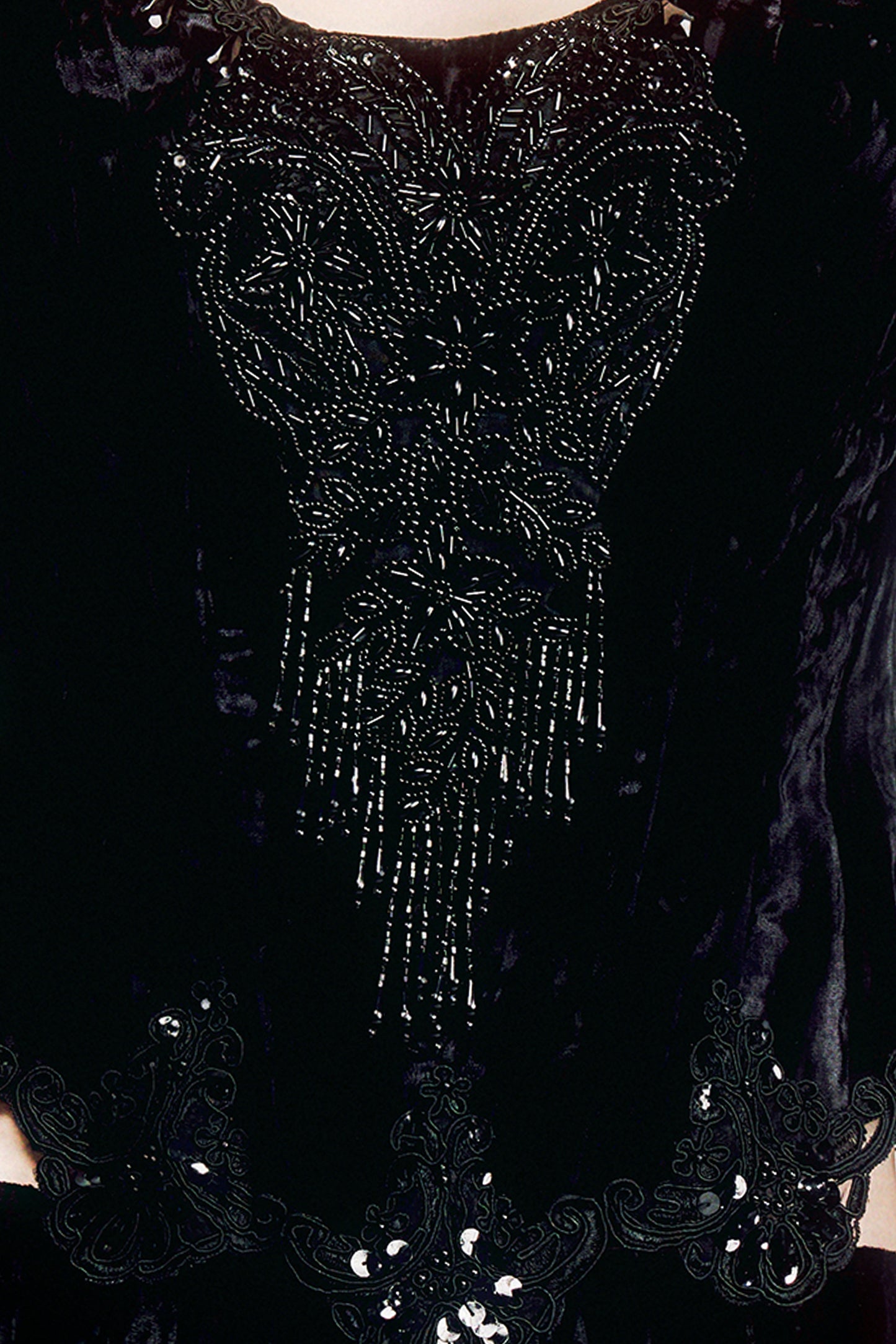 Crushed Velvet Beaded Corset Top