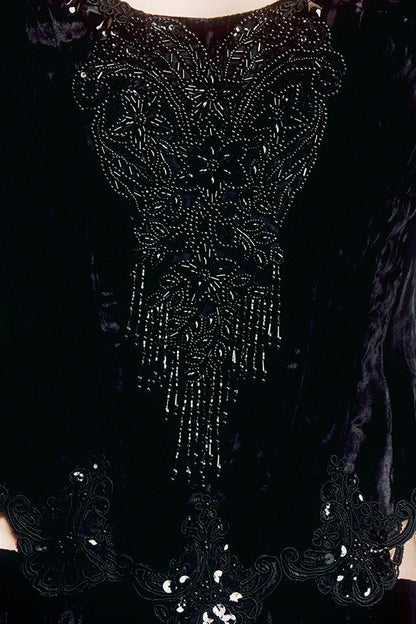 Crushed Velvet Beaded Corset Top