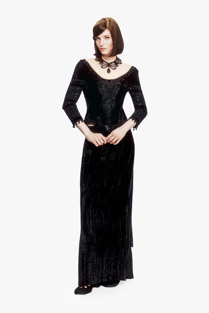 Crushed Velvet Beaded Corset Top