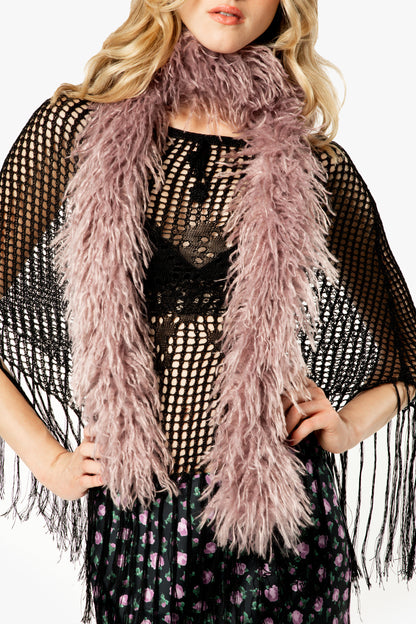 Faux Fur Scarf - Rose Quartz