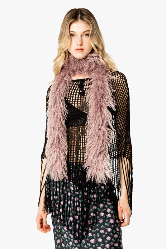 Faux Fur Scarf - Rose Quartz