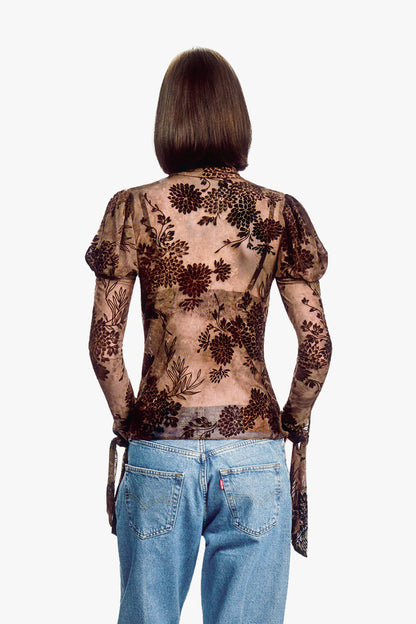 Dahlia Tulle Knit Long Sleeve Top