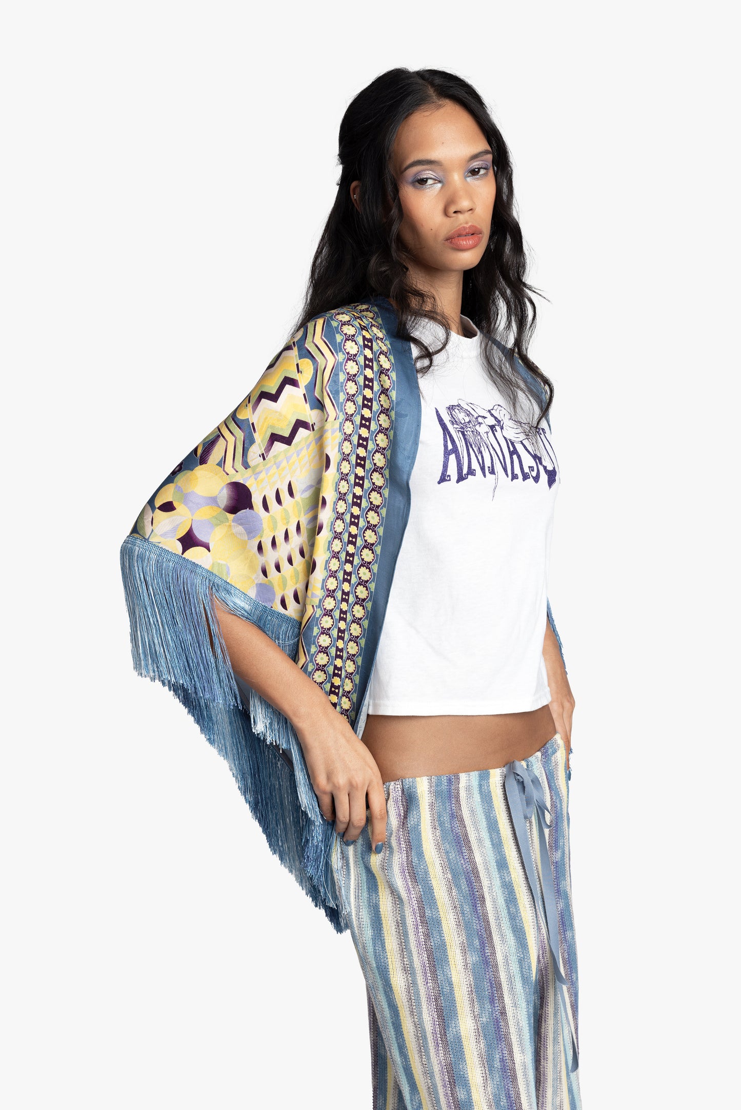 Pueblo Deco Border Fringe Shawl