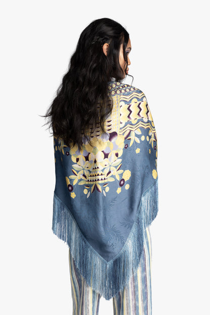 Pueblo Deco Border Fringe Shawl