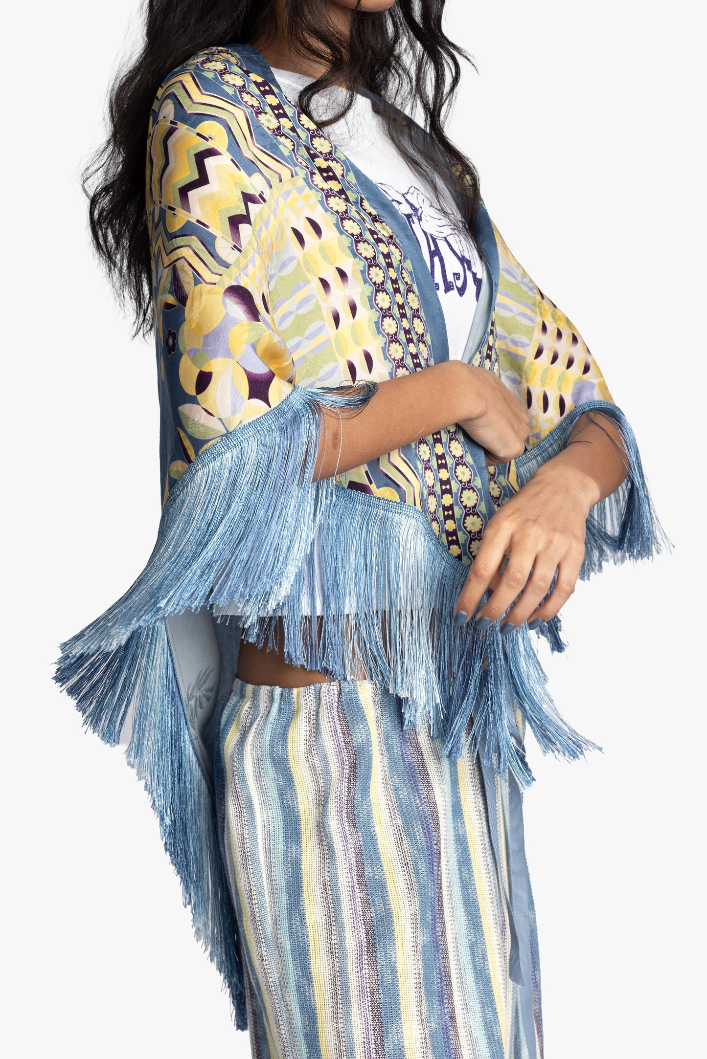 Pueblo Deco Border Fringe Shawl