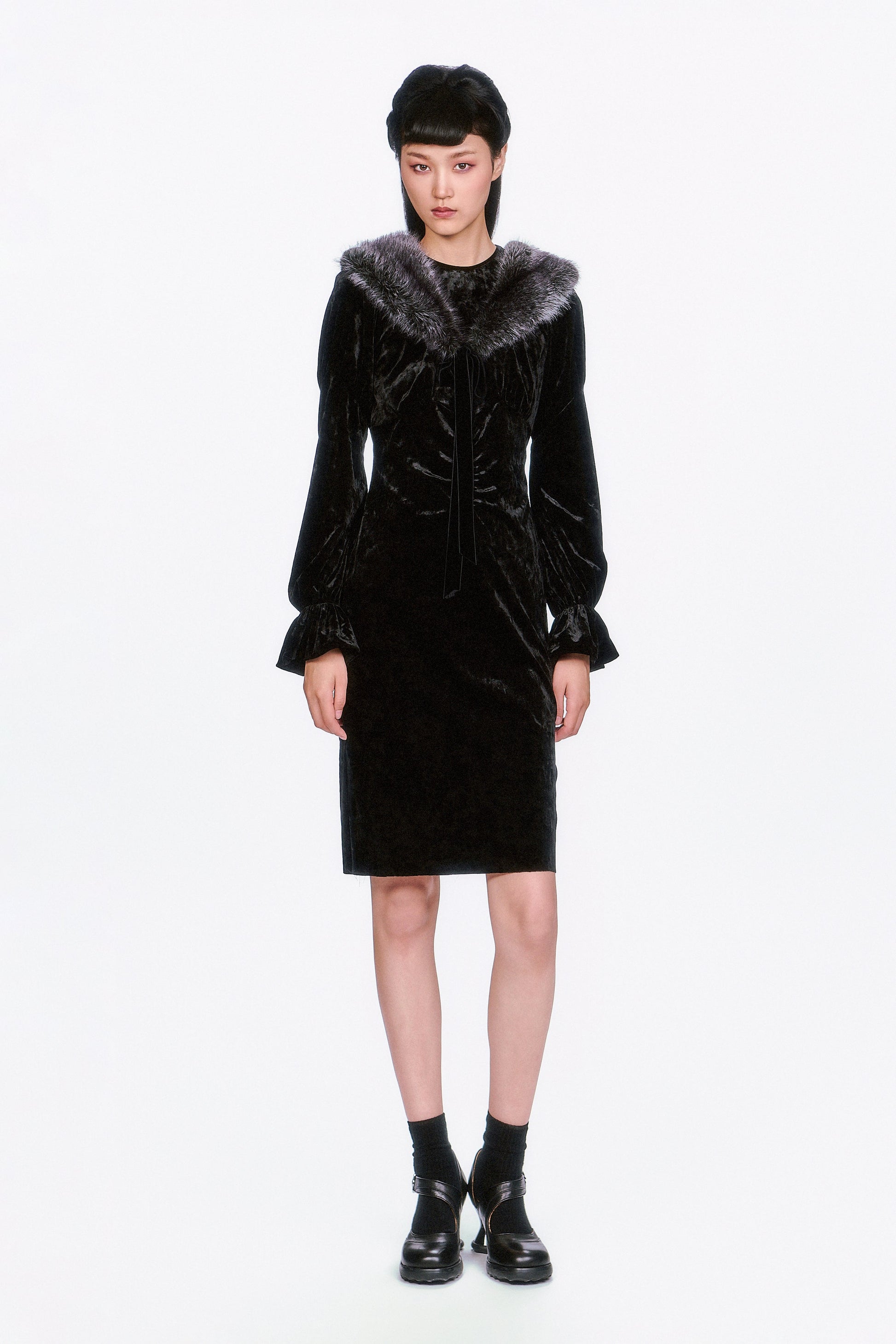 Boudoir Velvet Long Sleeve Dress Anna Sui Boudoir Velvet Long Sleeve Dress Anna Sui