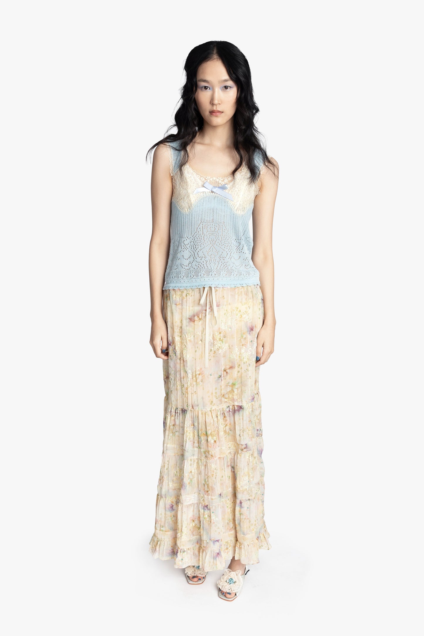 Oasis Blooms Tiered Skirt