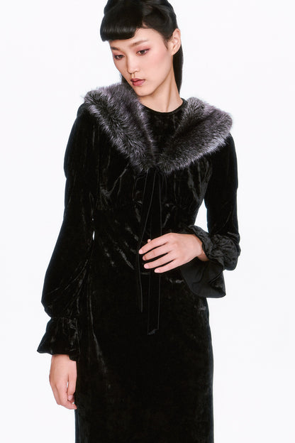 Faux Silver Fox Collar