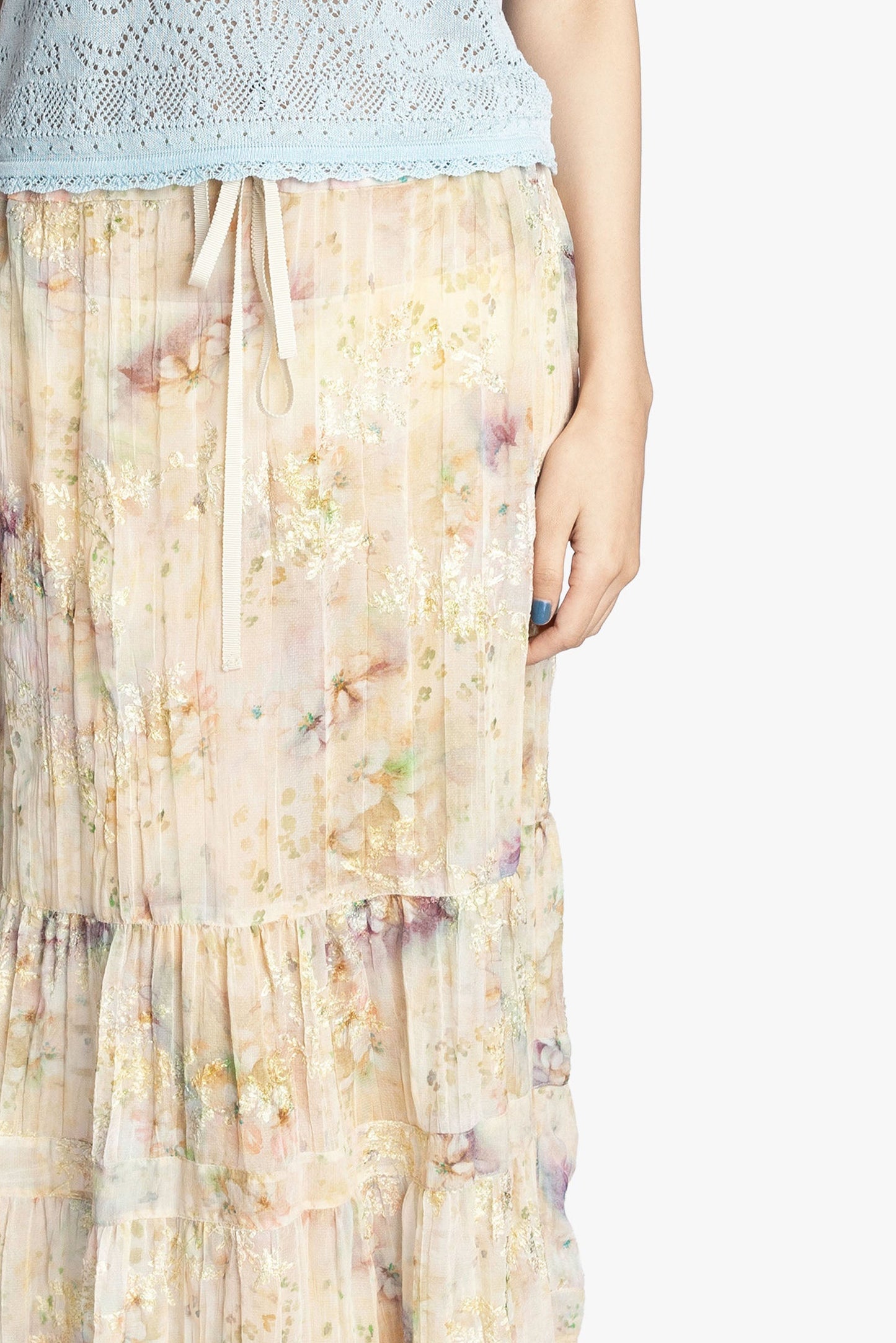 Oasis Blooms Tiered Skirt