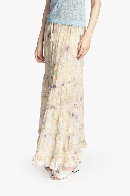 Oasis Blooms Tiered Skirt