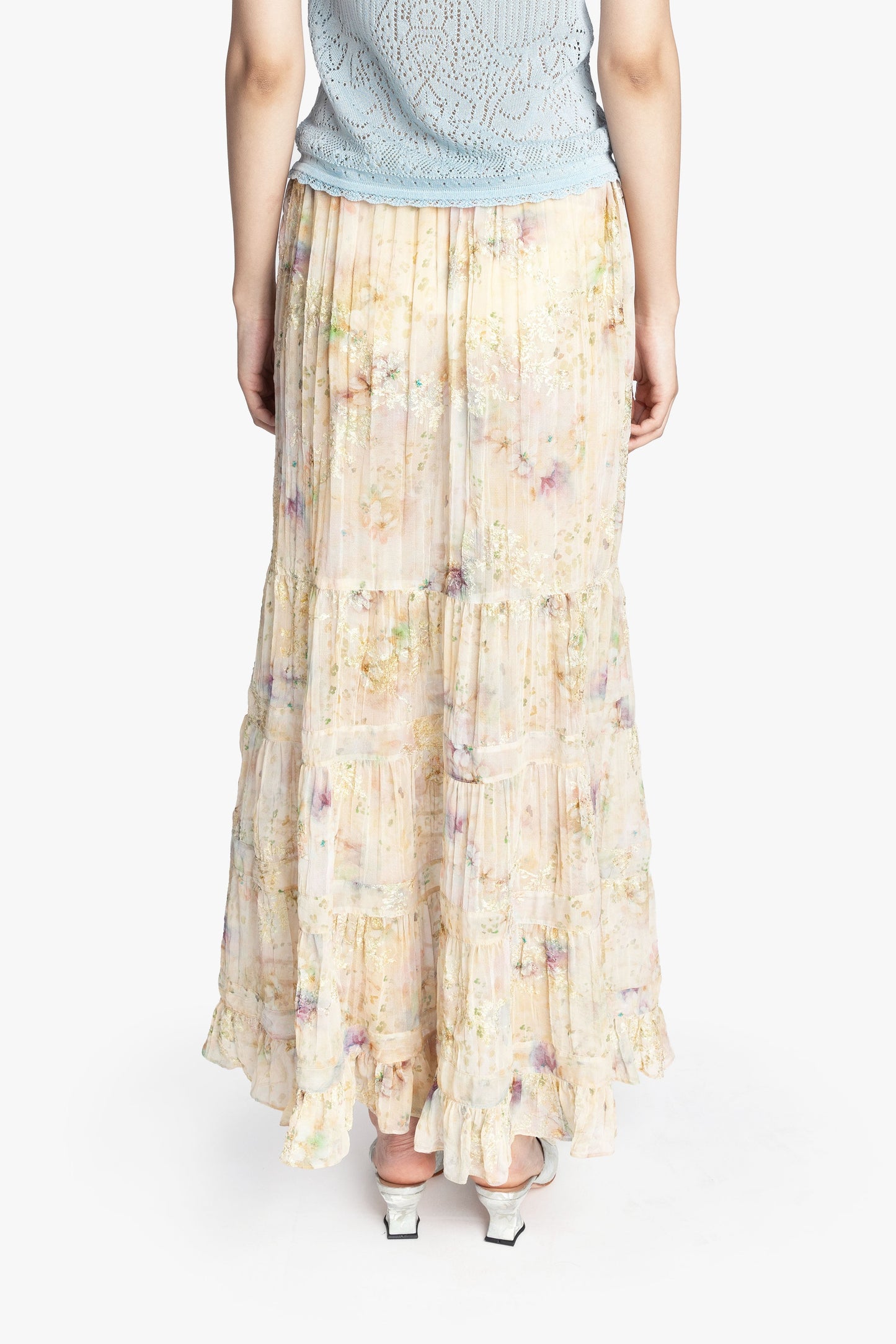 Oasis Blooms Tiered Skirt