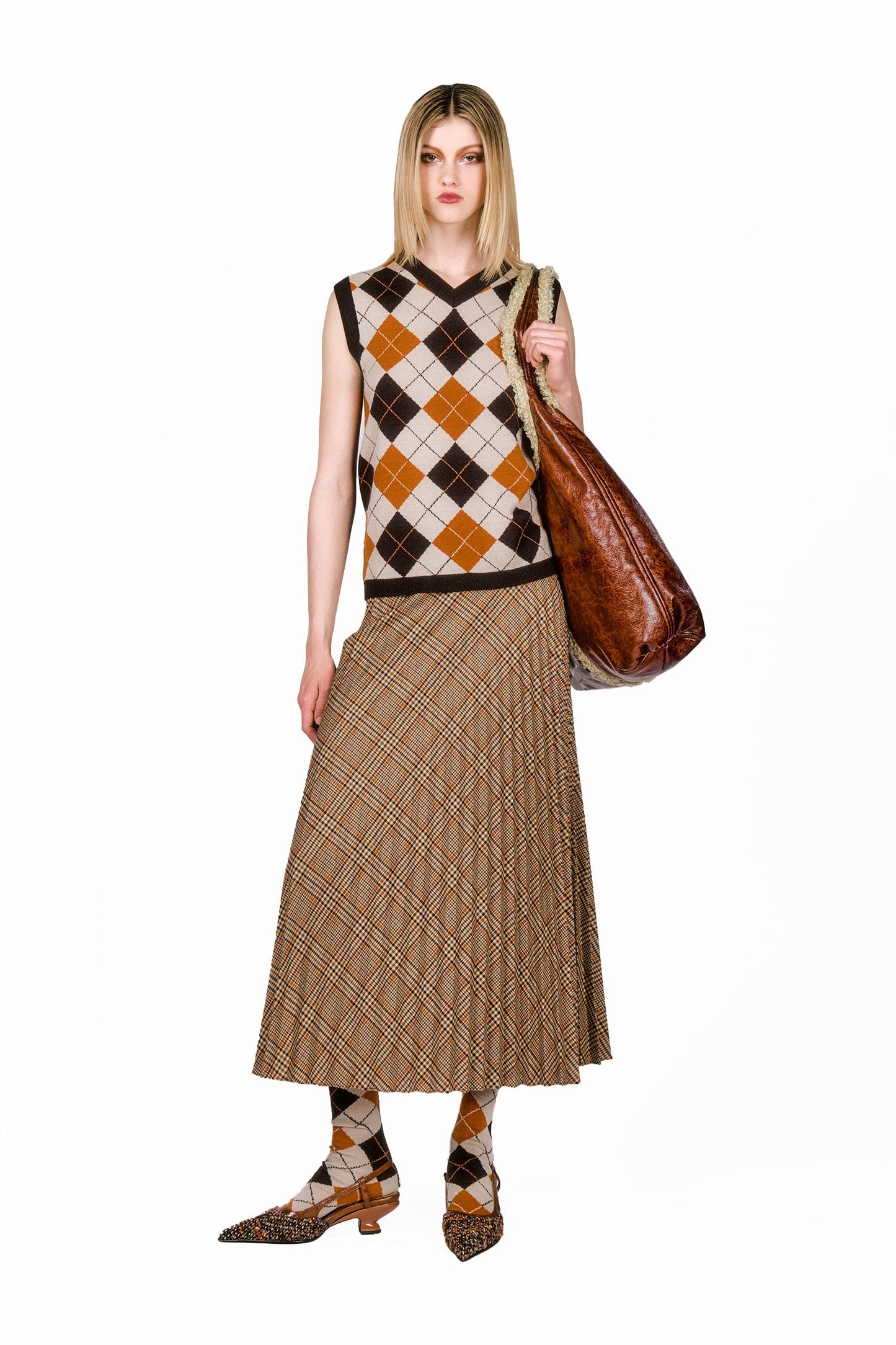 Cotswold Plaid Pleated Maxi Skirt