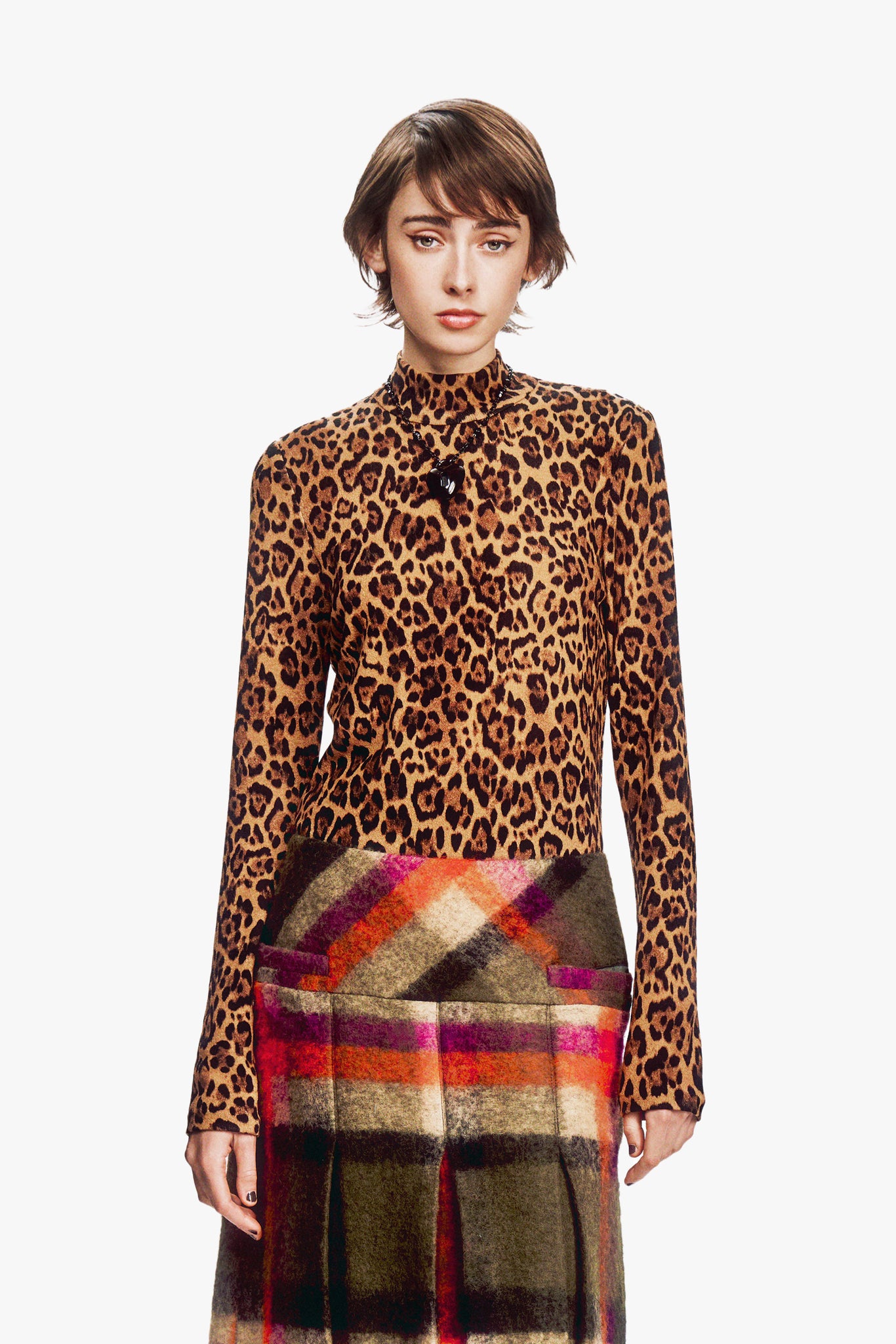 Leopard Knit Turtleneck