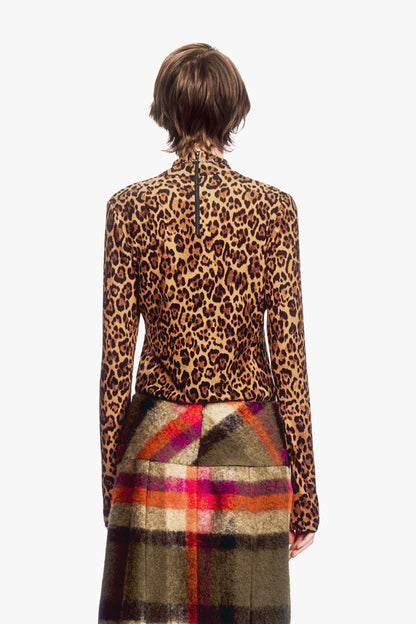Leopard Knit Turtleneck