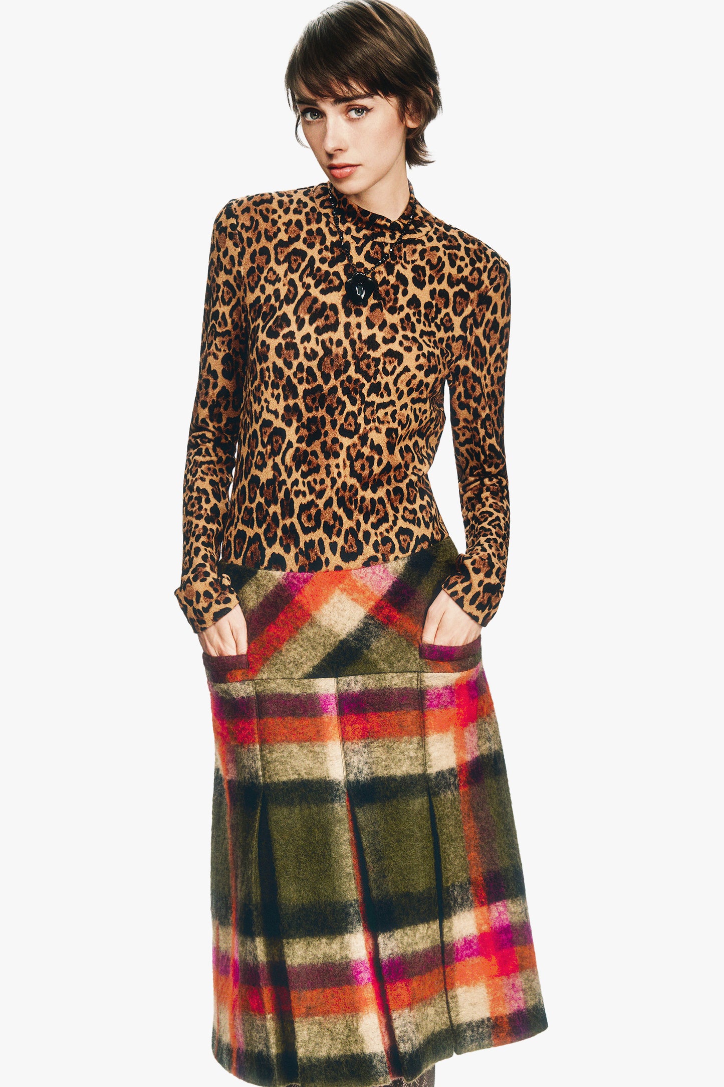 Leopard Knit Turtleneck