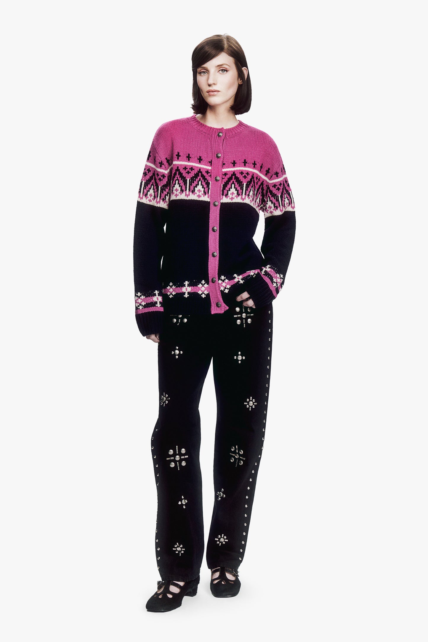 Fair Isle Knit Cardigan