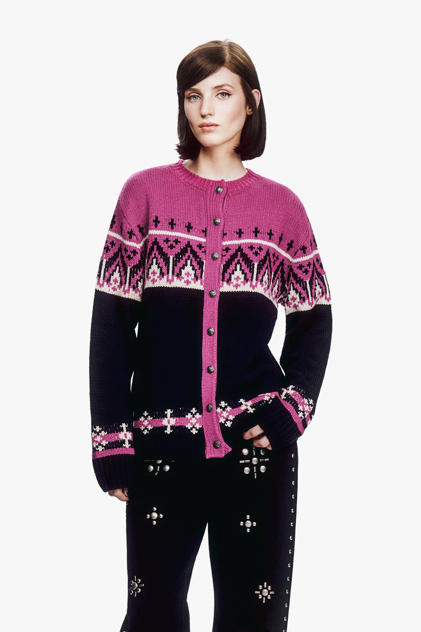 Fair Isle Knit Cardigan