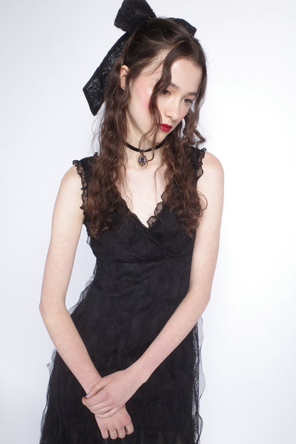 Black Combo Sleeveless Lace Dress Anna Sui Black Combo Sleeveless Lace Dress Anna Sui