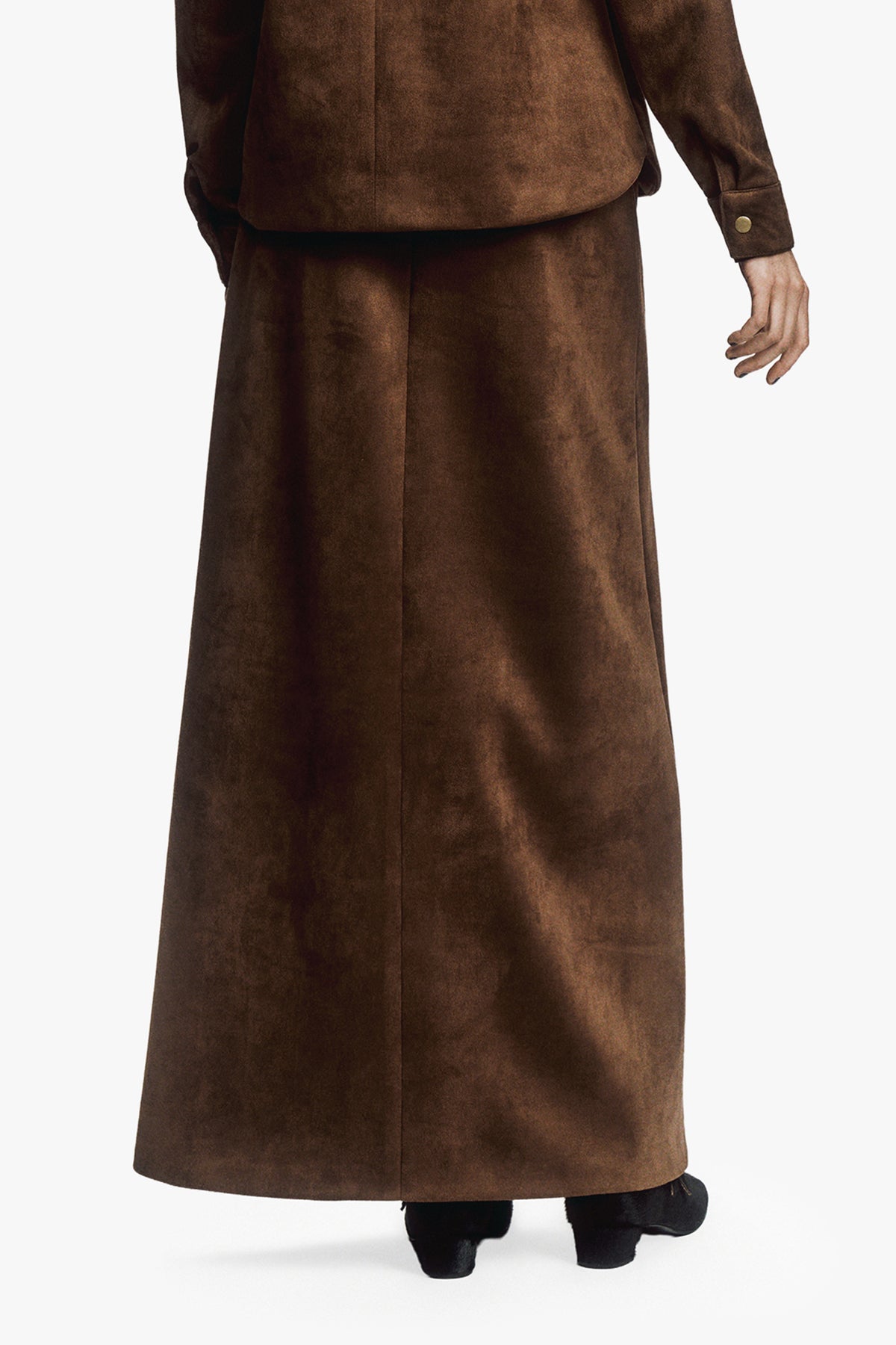 Faux Suede Appliqué Skirt