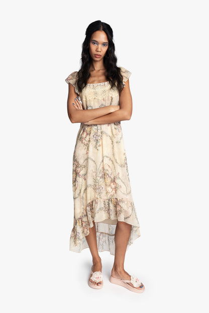 Spirit Bloom Chiffon Ruffle Dress