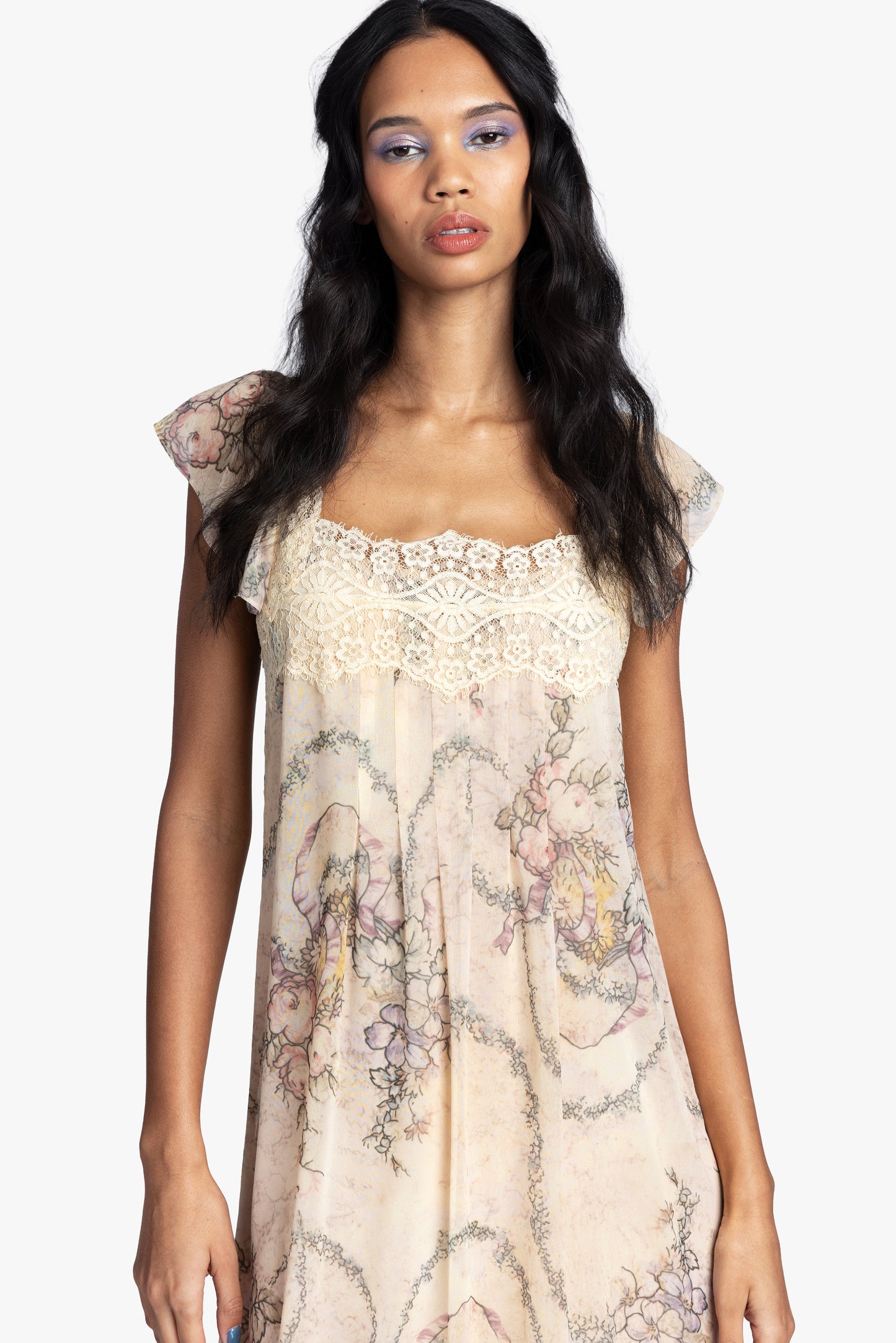 Spirit Bloom Chiffon Ruffle Dress
