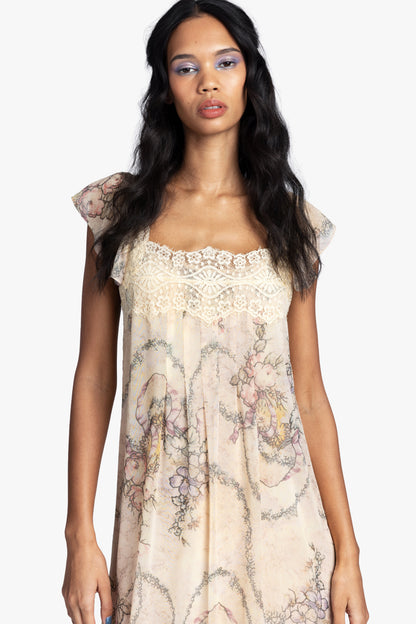 Spirit Bloom Chiffon Ruffle Dress