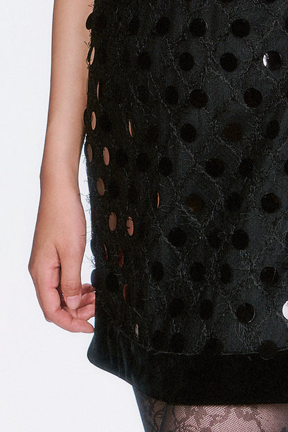 Mesh Paillettes Mini Dress