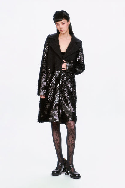 Paillettes Wool Coat