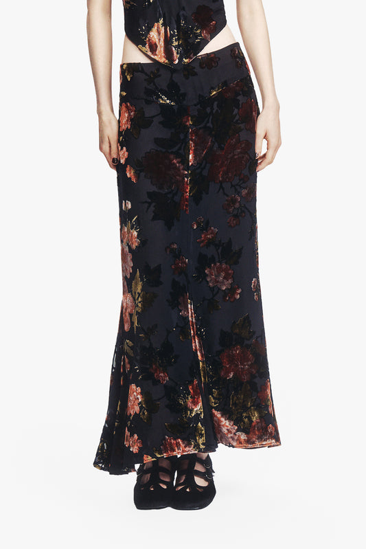 Folia Devore Trumpet Skirt