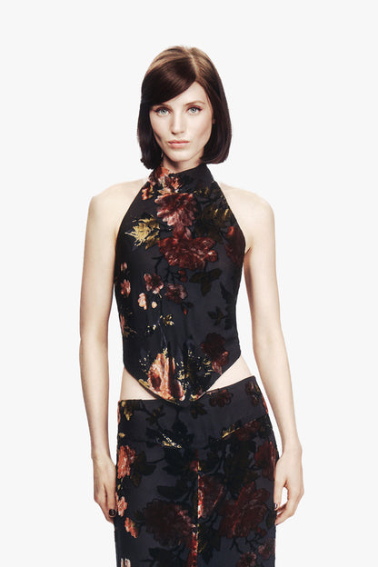 Folia Devore Halter Top