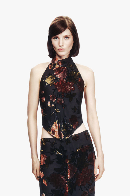 Folia Devore Halter Top