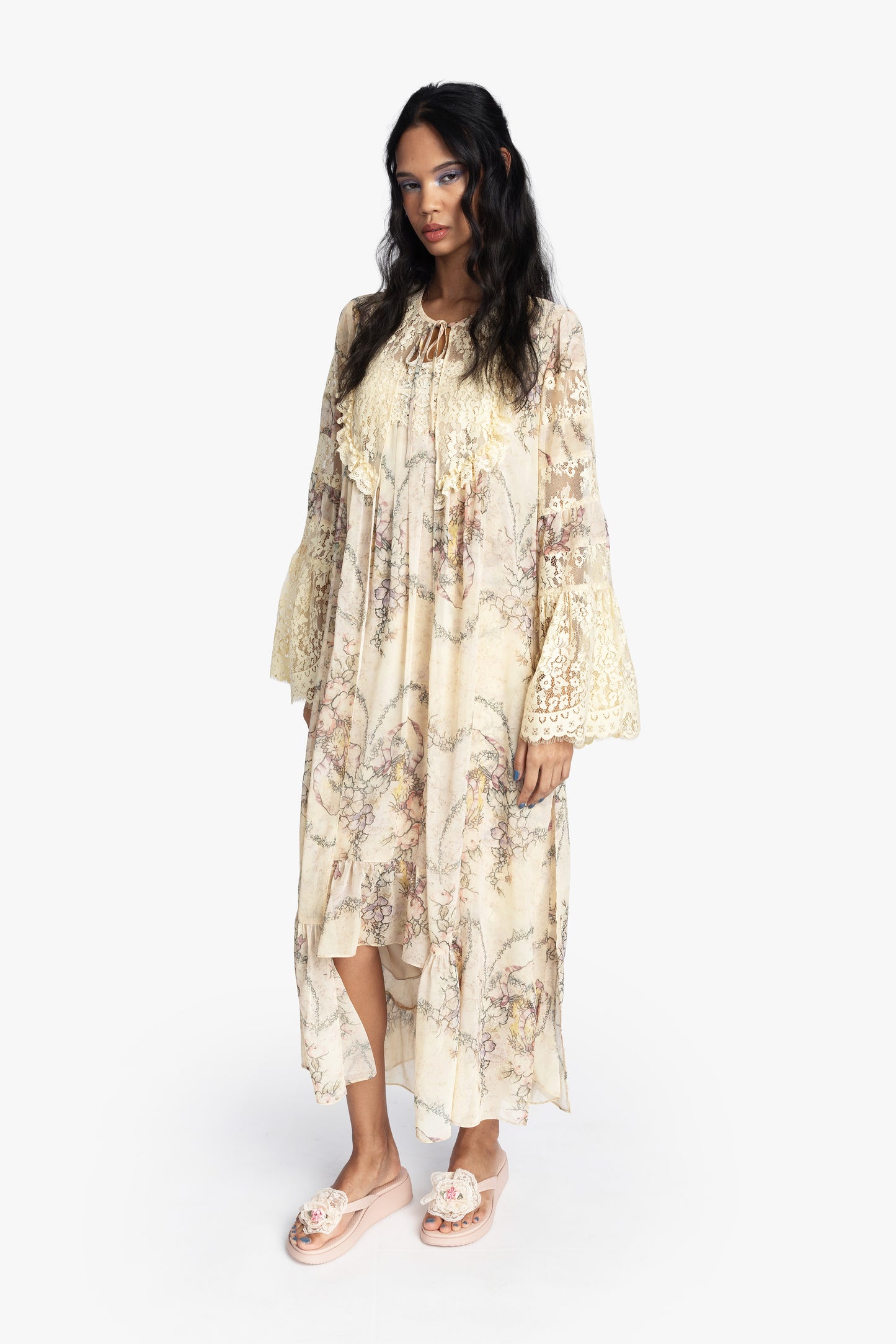 Spirit Bloom Chiffon Peignoir