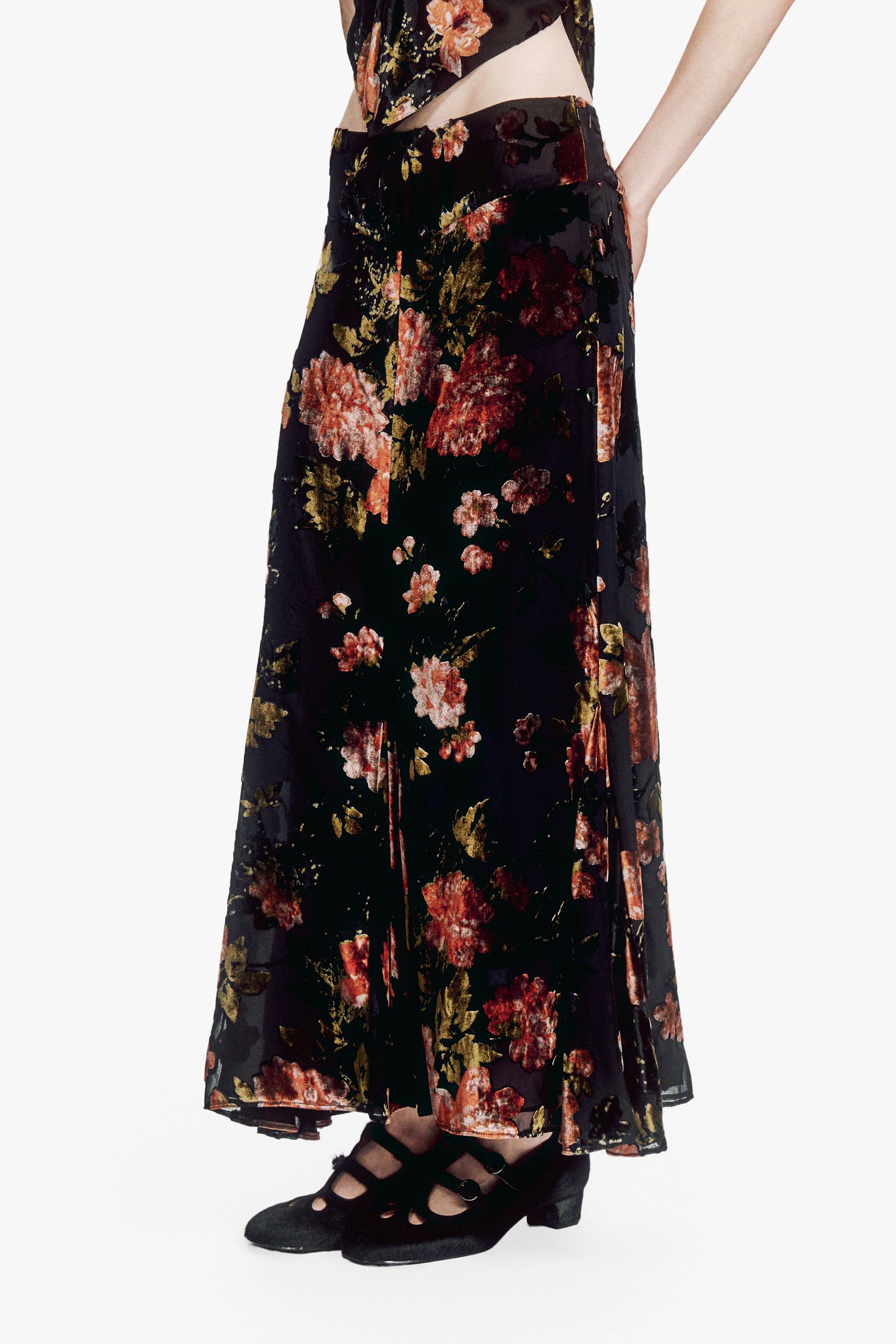 Folia Devore Trumpet Skirt