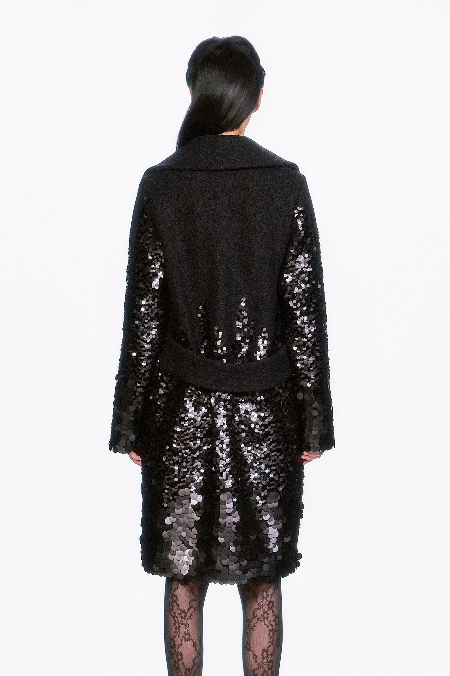 Paillettes Wool Coat