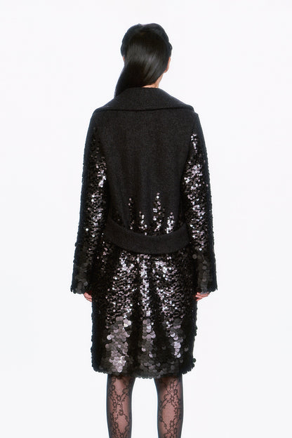 Paillettes Wool Coat