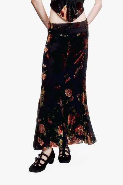 Folia Devore Trumpet Skirt