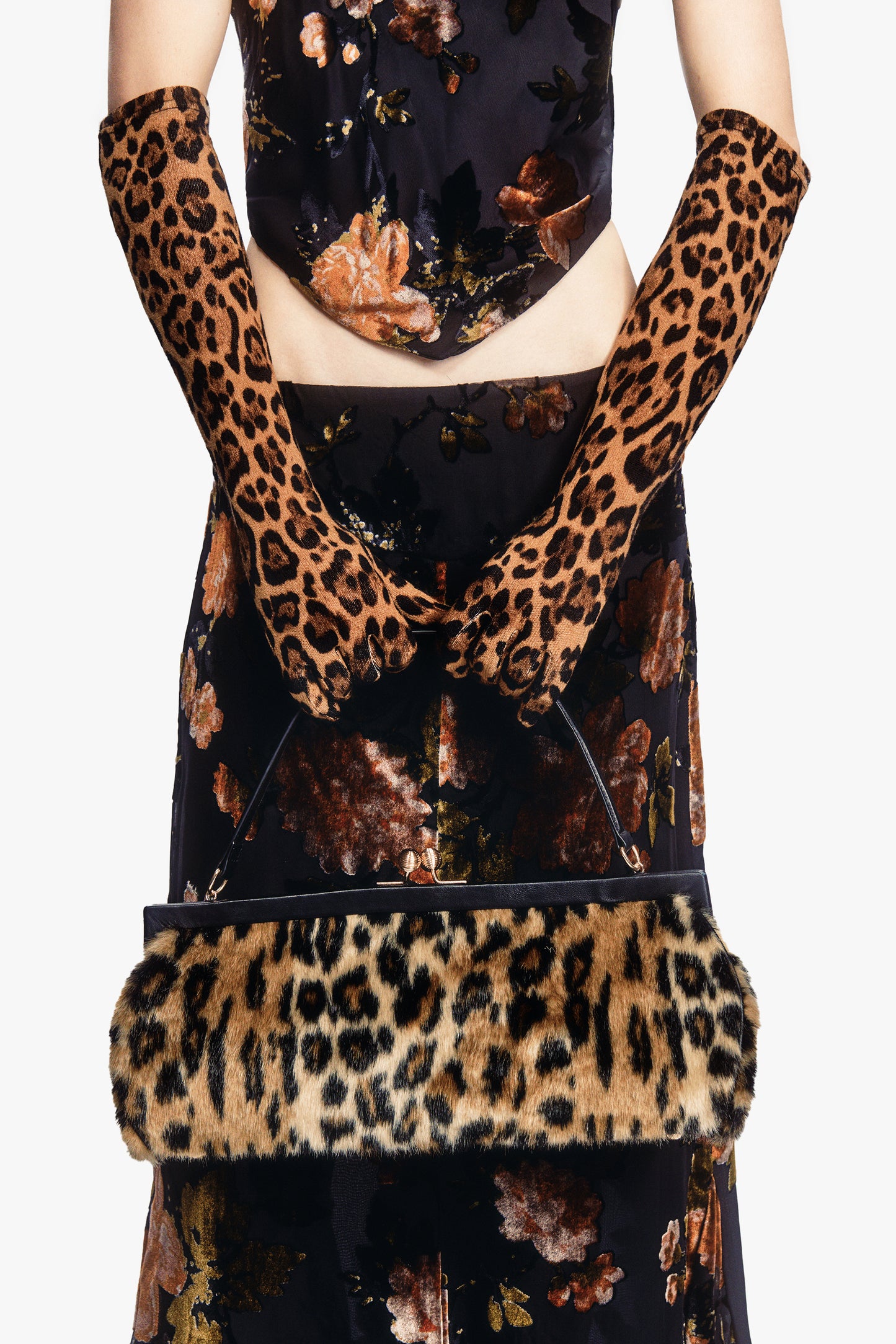 Leopard Knit Gloves