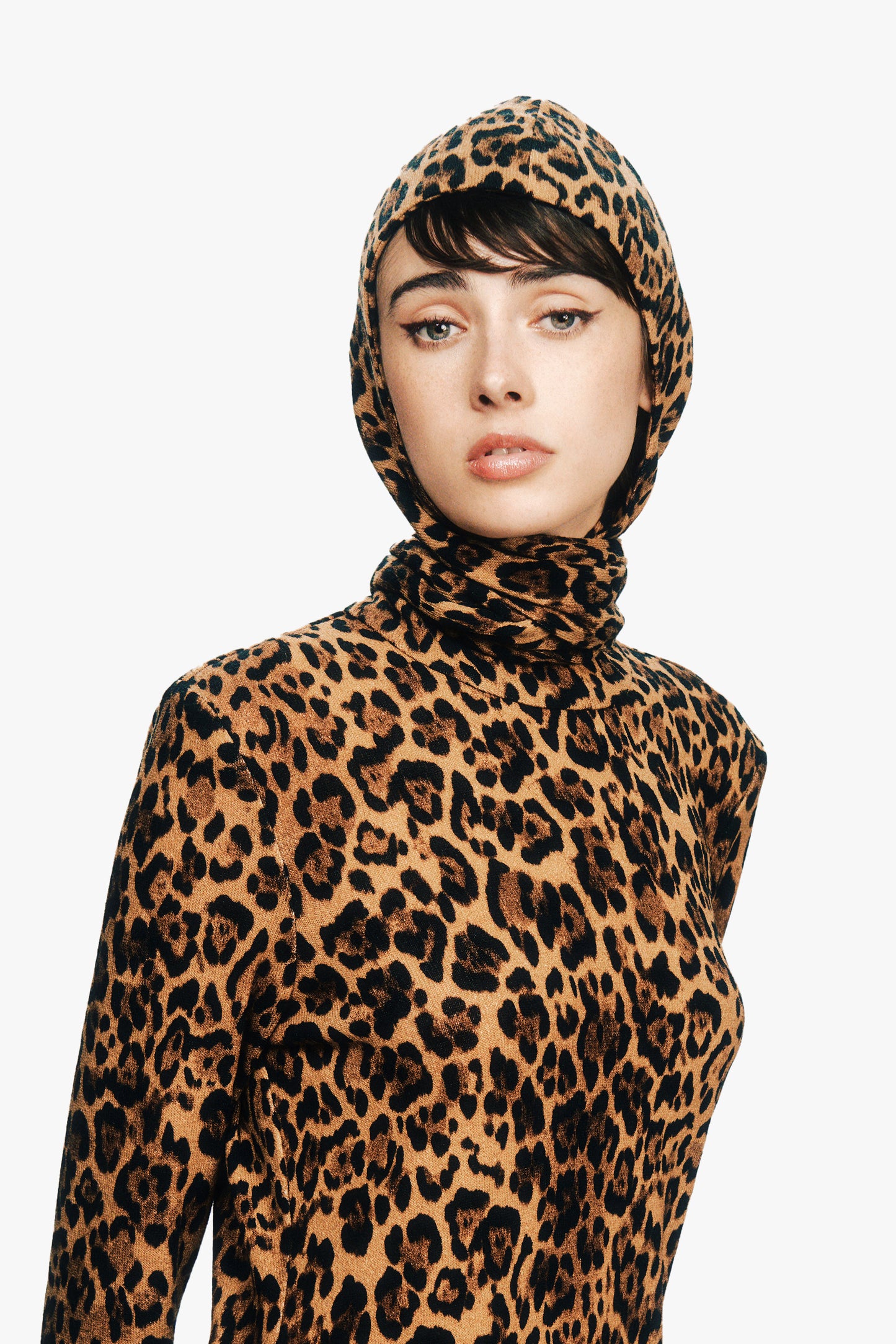 Leopard Knit Balaclava