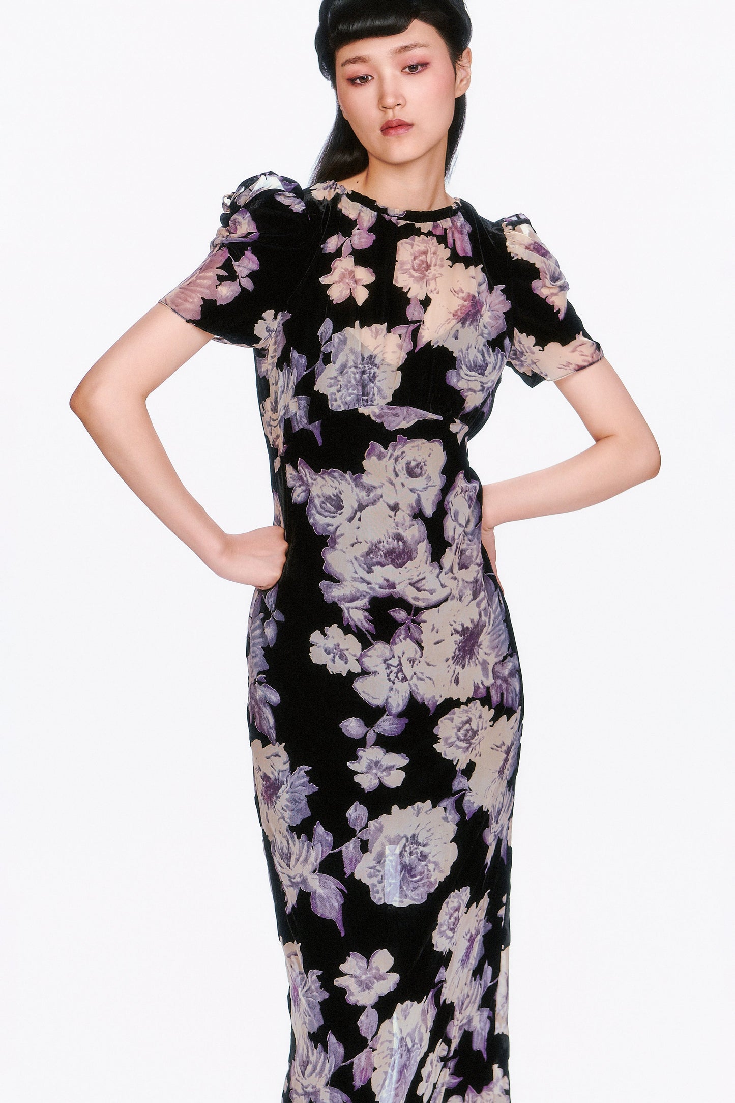 Cabbage Rose Devoré Maxi Dress a wardrobe essential that elevates both classy and casual looks.