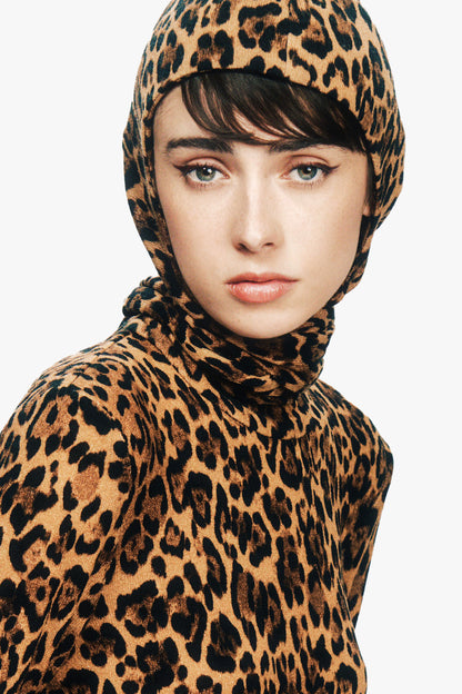 Leopard Knit Balaclava
