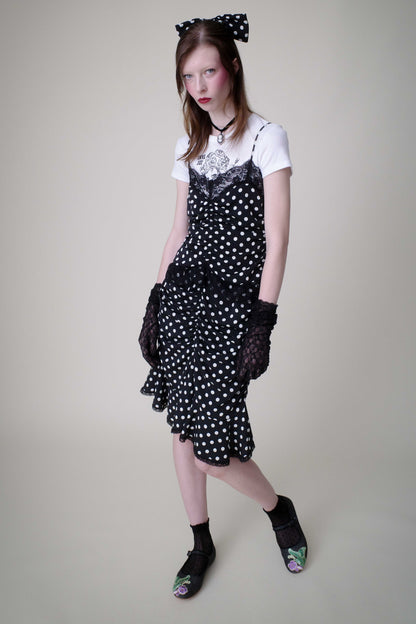 Polka Dot Ruched Skirt