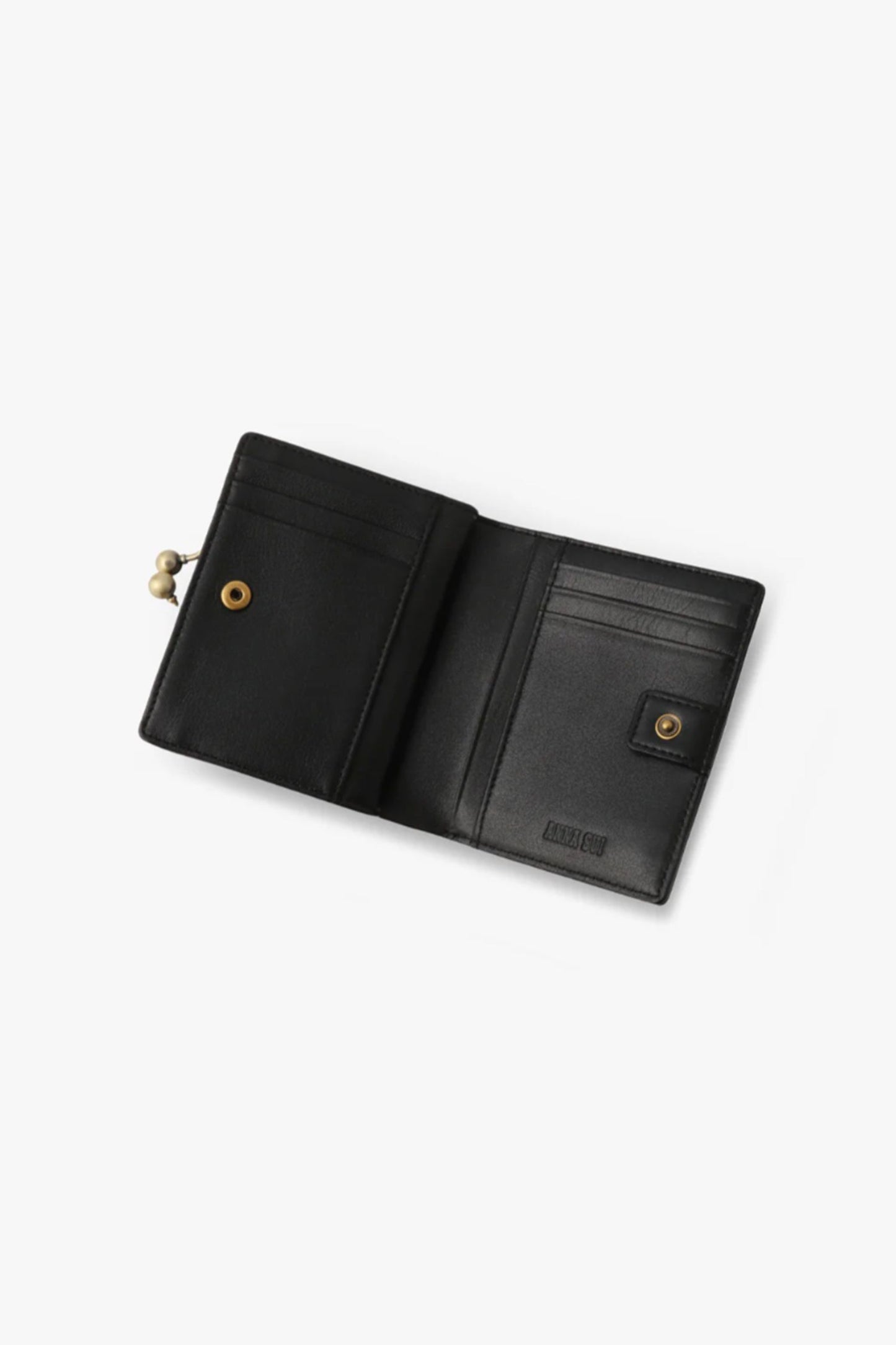Black Retro Button Small Wallet