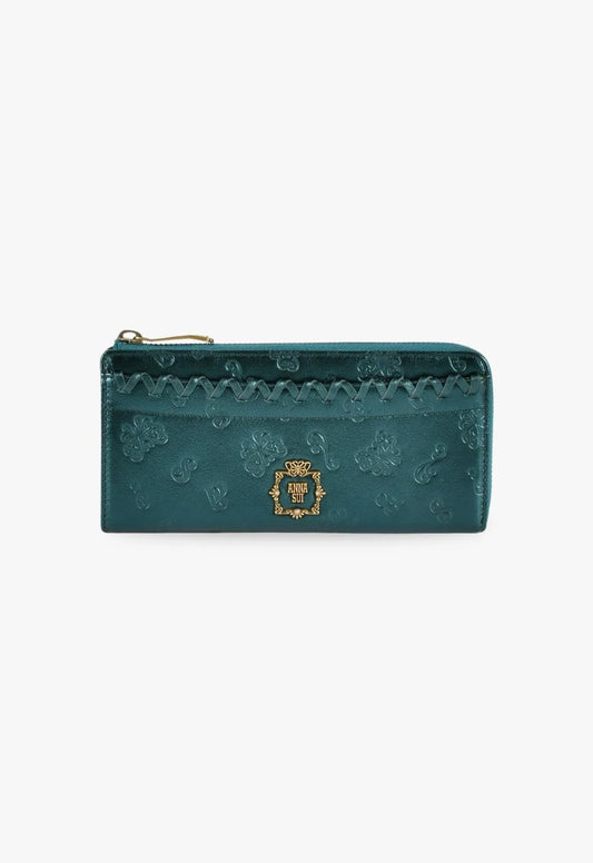 Emerald Butterfly Zip Wallet